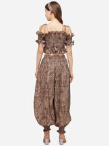 BROWN PRINTED AFGHANI BOTTOM