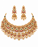 Antique Gold Kundan Statement Necklace Set 19