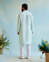 Minty Dream Chanderi Pintuck Embroidered kurta