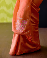 Rust Orange Saree with Blouse