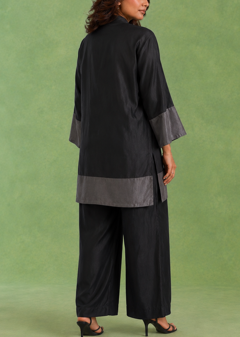 Black Panel Chanderi Co-ord Set
