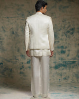 Ivory hand embroidered sequins short jacket set