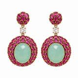 Ruby Stone Gold-Tone Drop Earrings 46