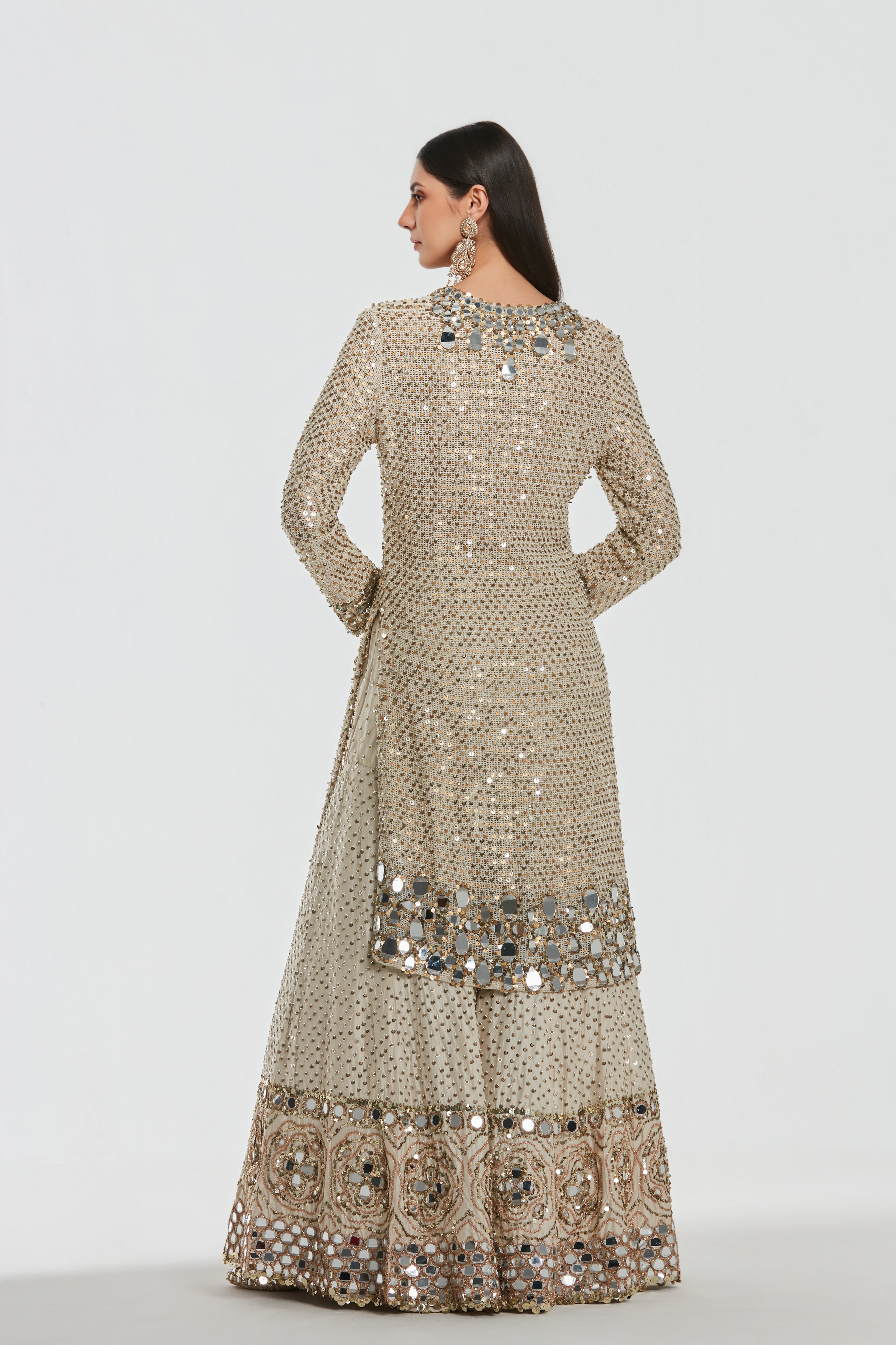 Mirror work , zari , lurex thread , sequins