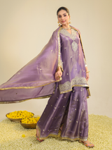 Purple Shimmer Begum Kurta Set