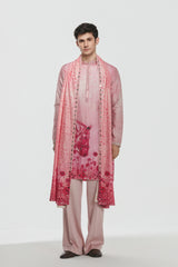 Kurta and stole - Heavy chanderi , Pant-Cotton twill