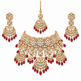 Ruby Kundan Bridal Necklace Set 08