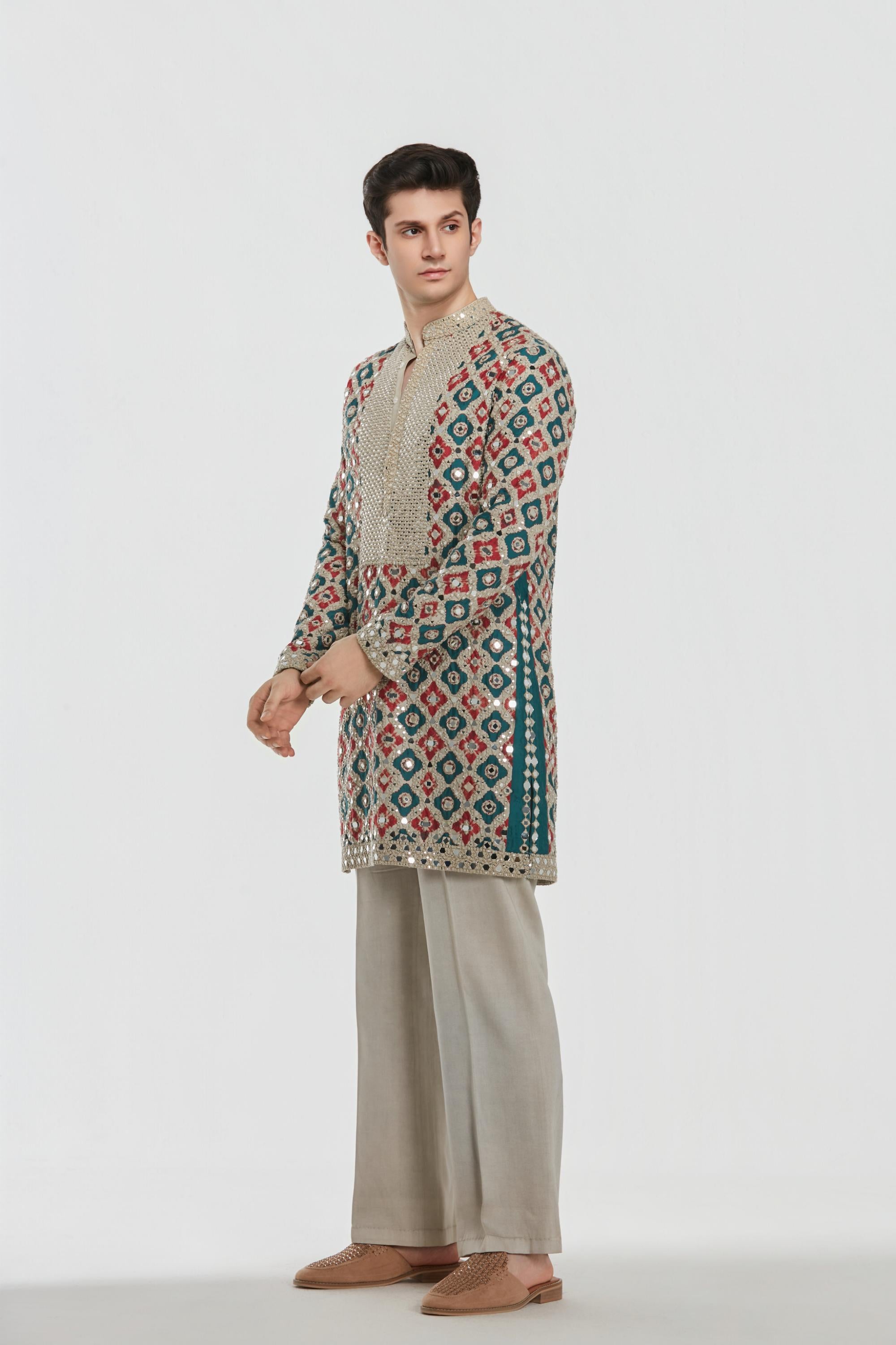 Kurta and Stole- Heavy chanderi , Pant-Cotton twill