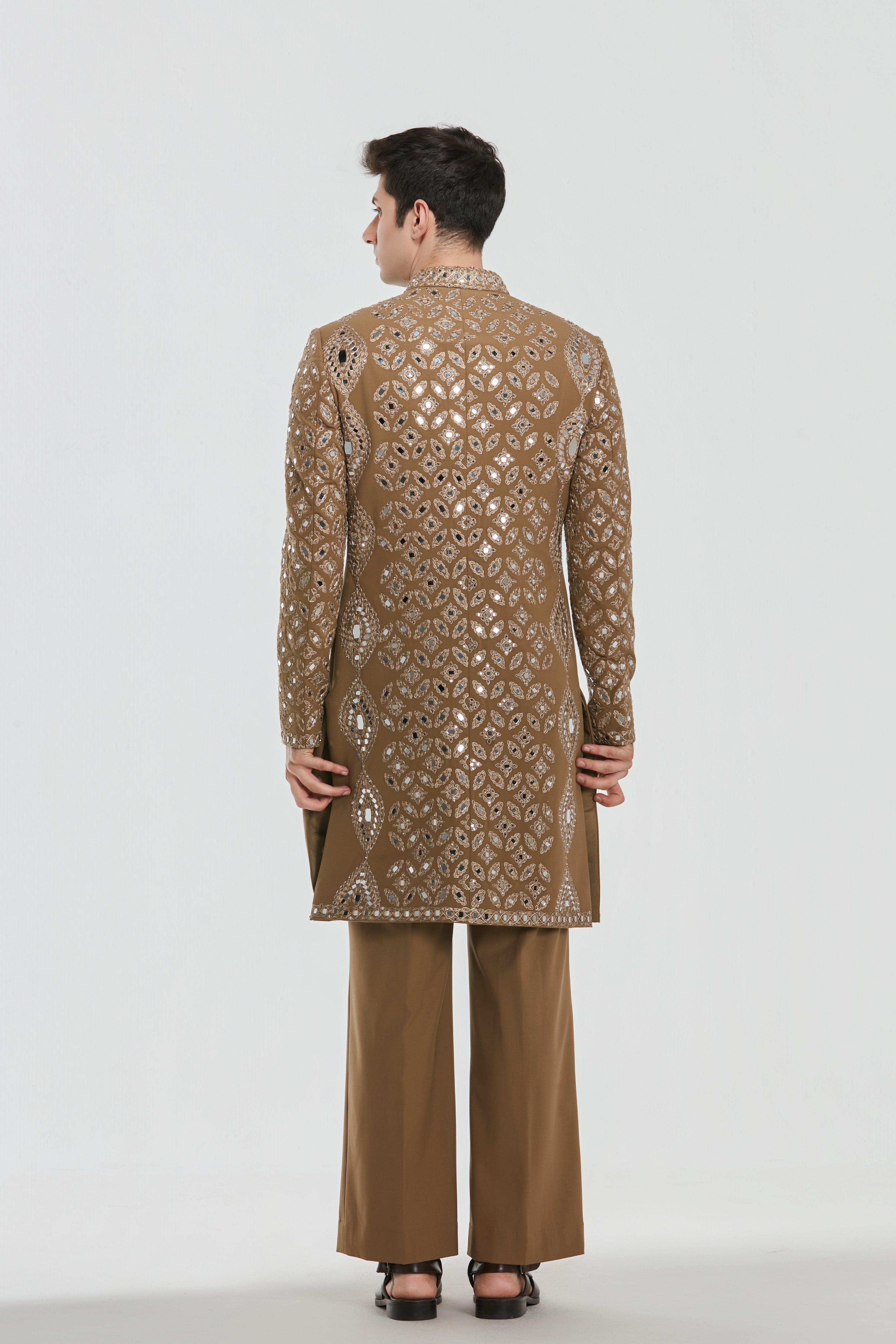 Sherwani and pant -Neo tech and Kurta and stole - Heavy chanderi