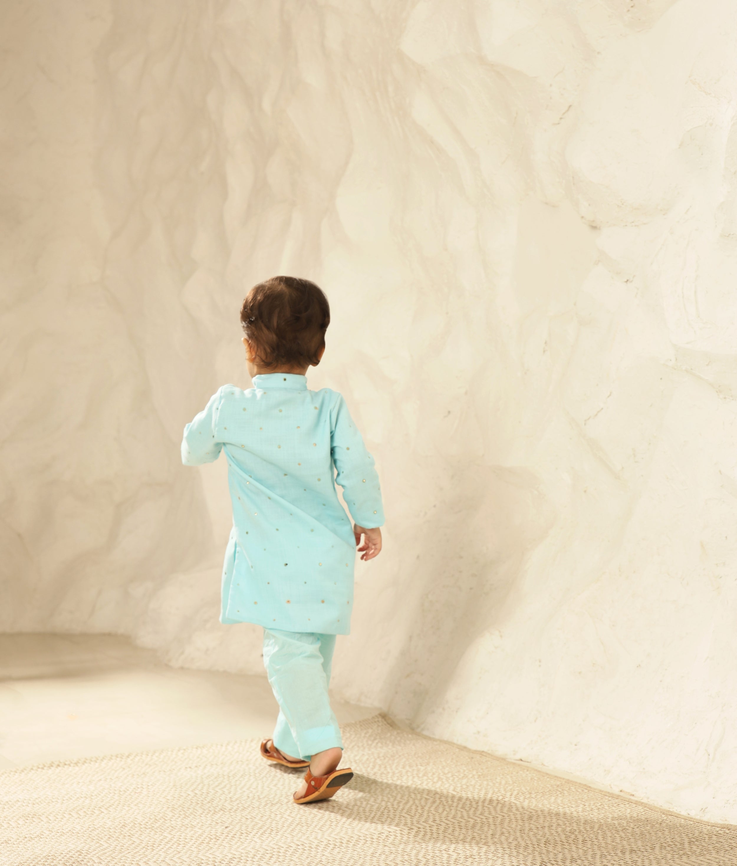 Blue Faux Mukaish Kurta with Pant