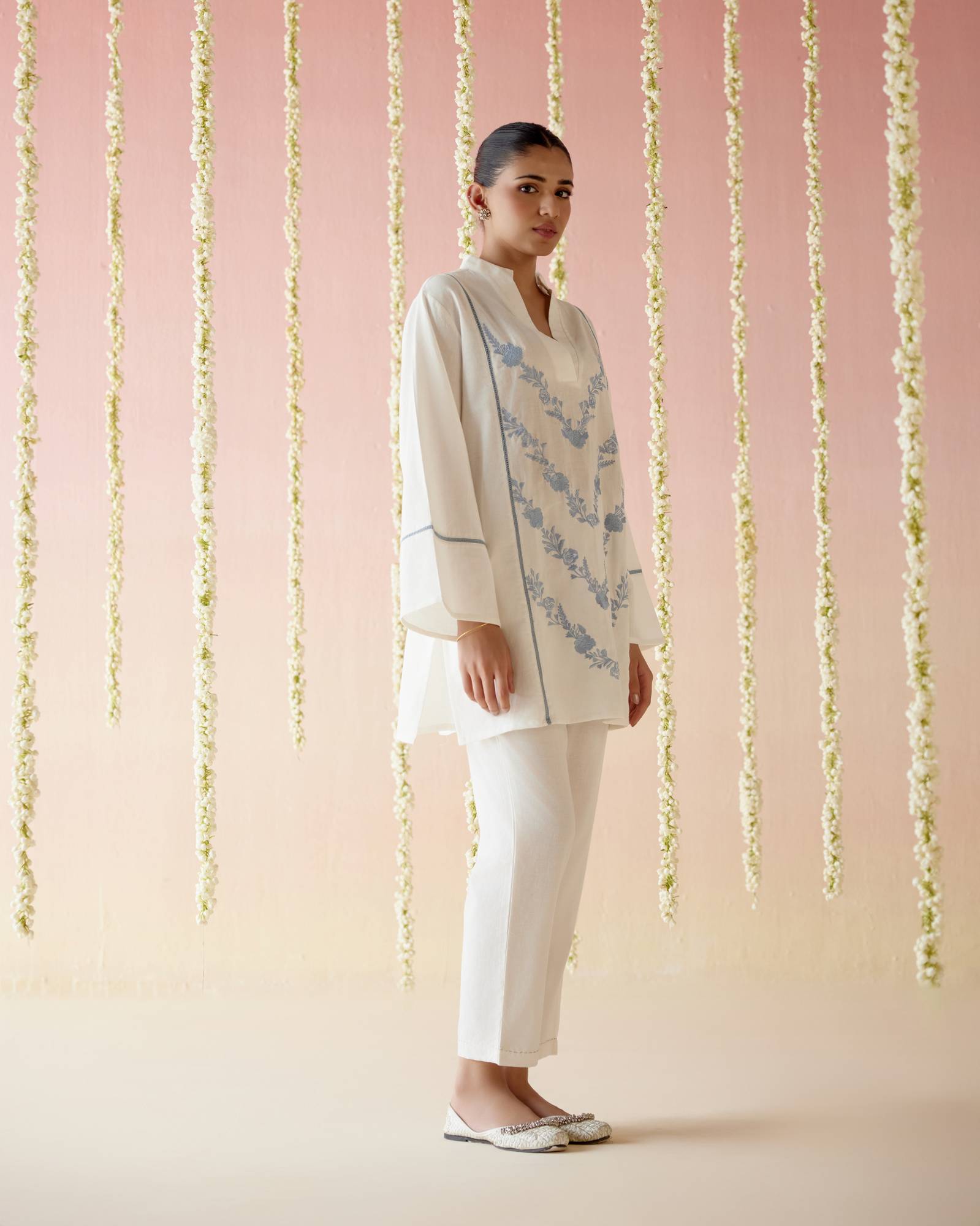 Irish Blue Embroidered Khaadi Co-ord Set