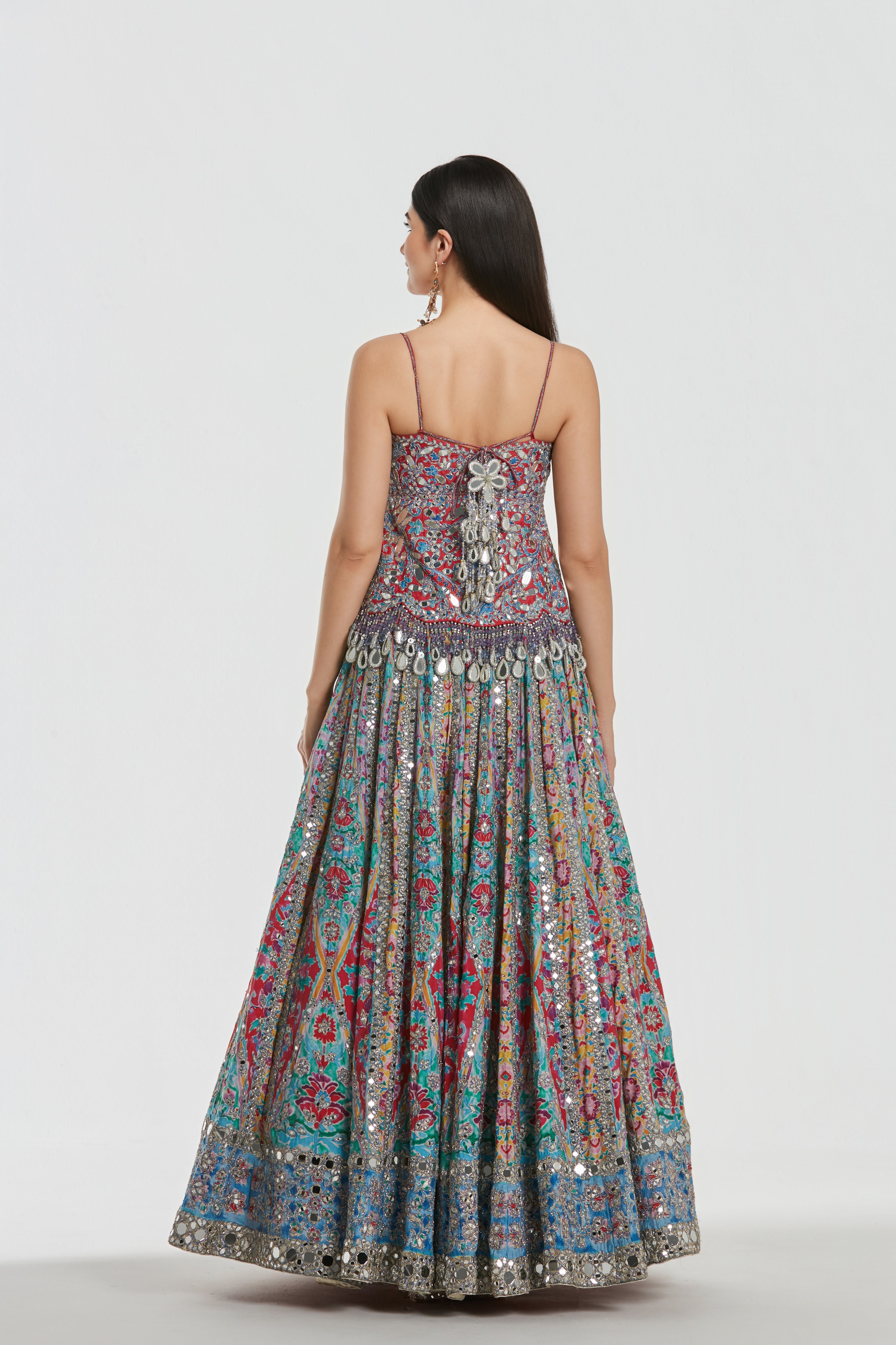 Mirror work , zari , lurex thread