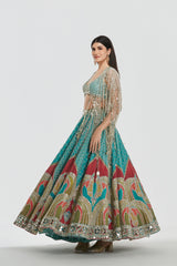 Mirror work , zari , sequins , pearl beads