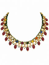 Navratna Kundan Pearl Necklace Set