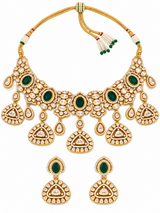 Emerald Kundan Statement Necklace Set 02