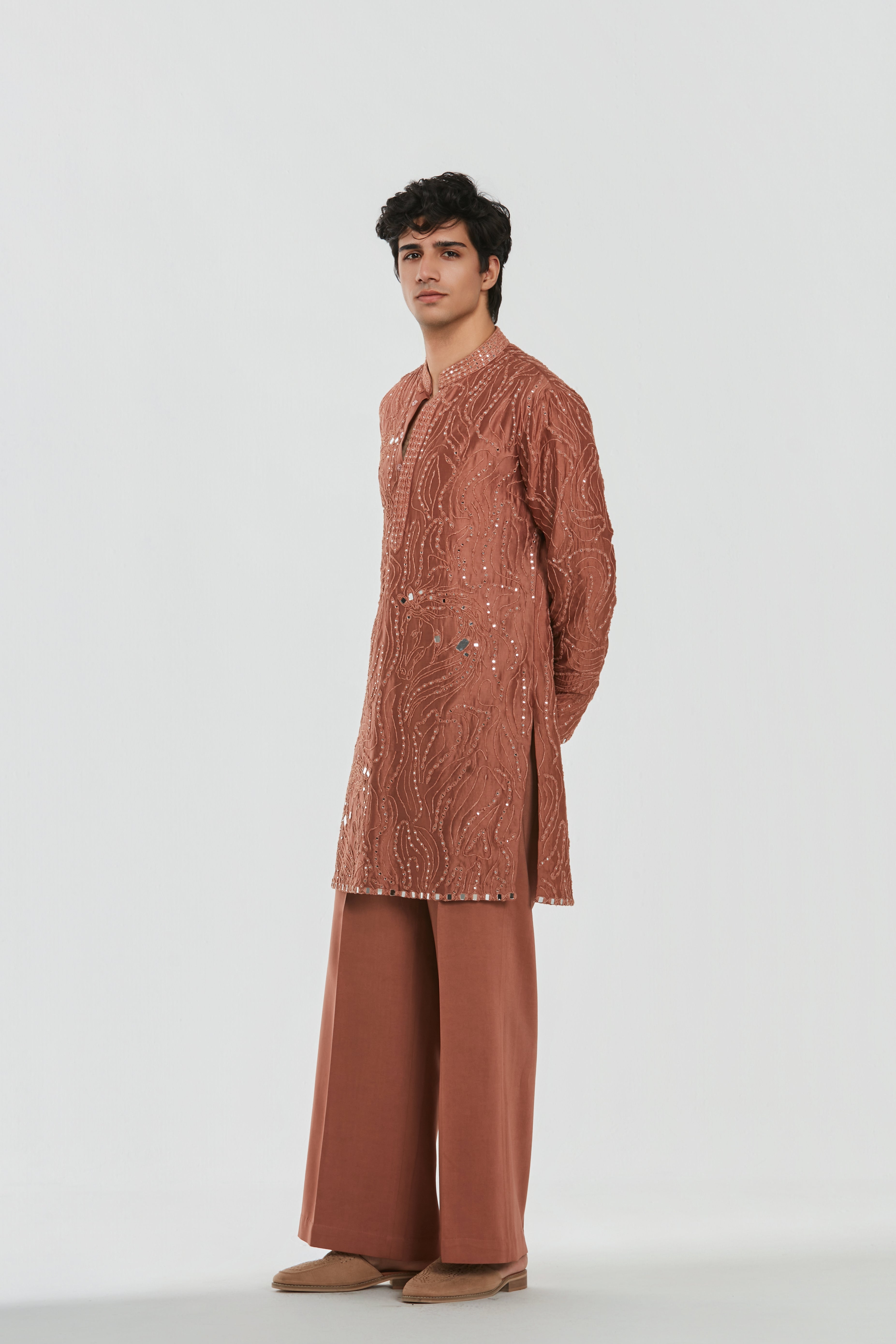 Kurta - Heavy chanderi , Pant-Cotton twill