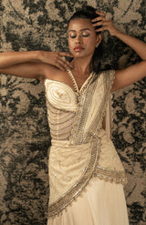 Light Gold Ready Saree