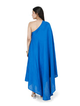 Blue Bloom Hand Embroidered Chanderi Brunch Dress