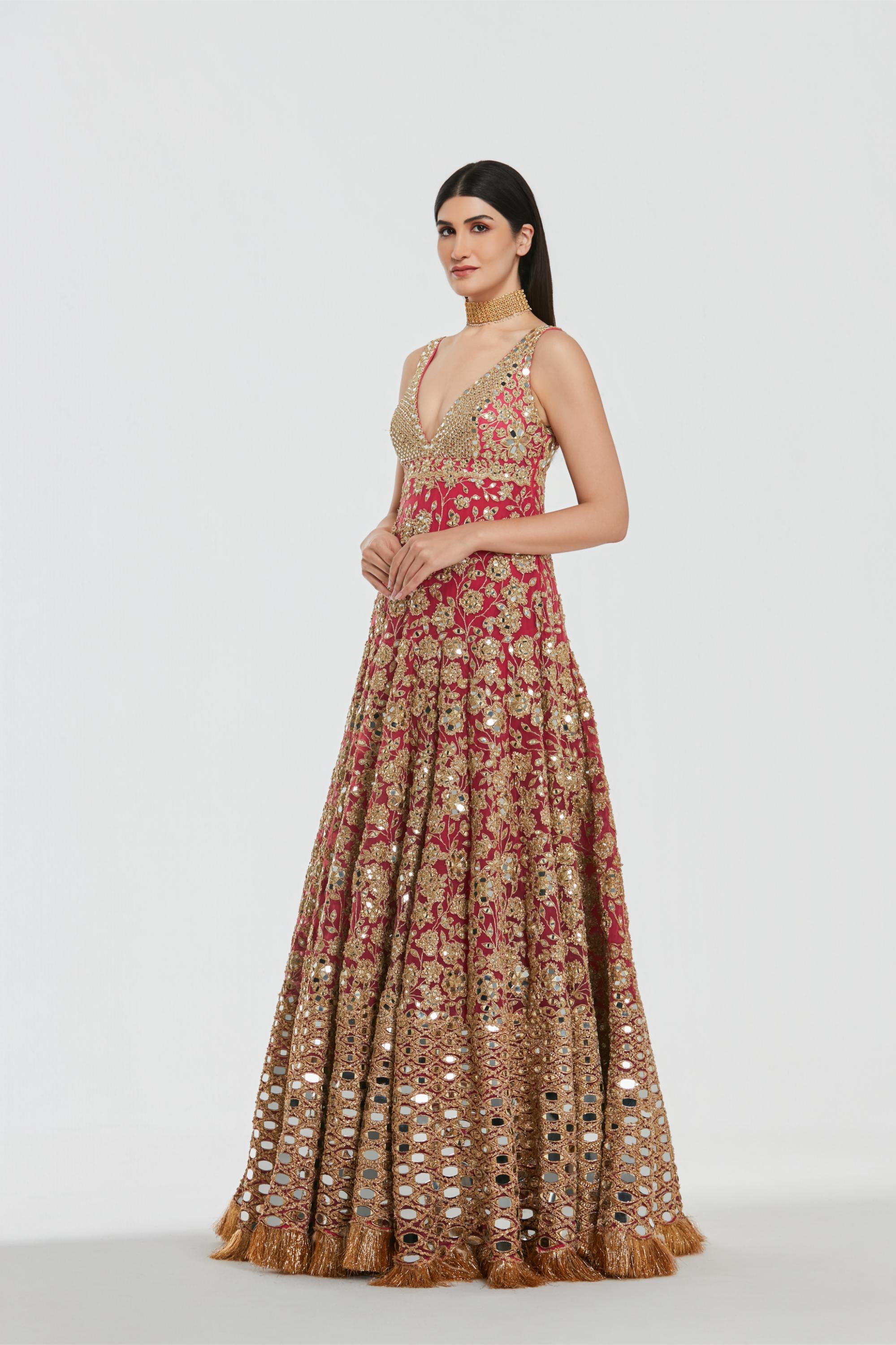 Mirror work , zari , lurex thread