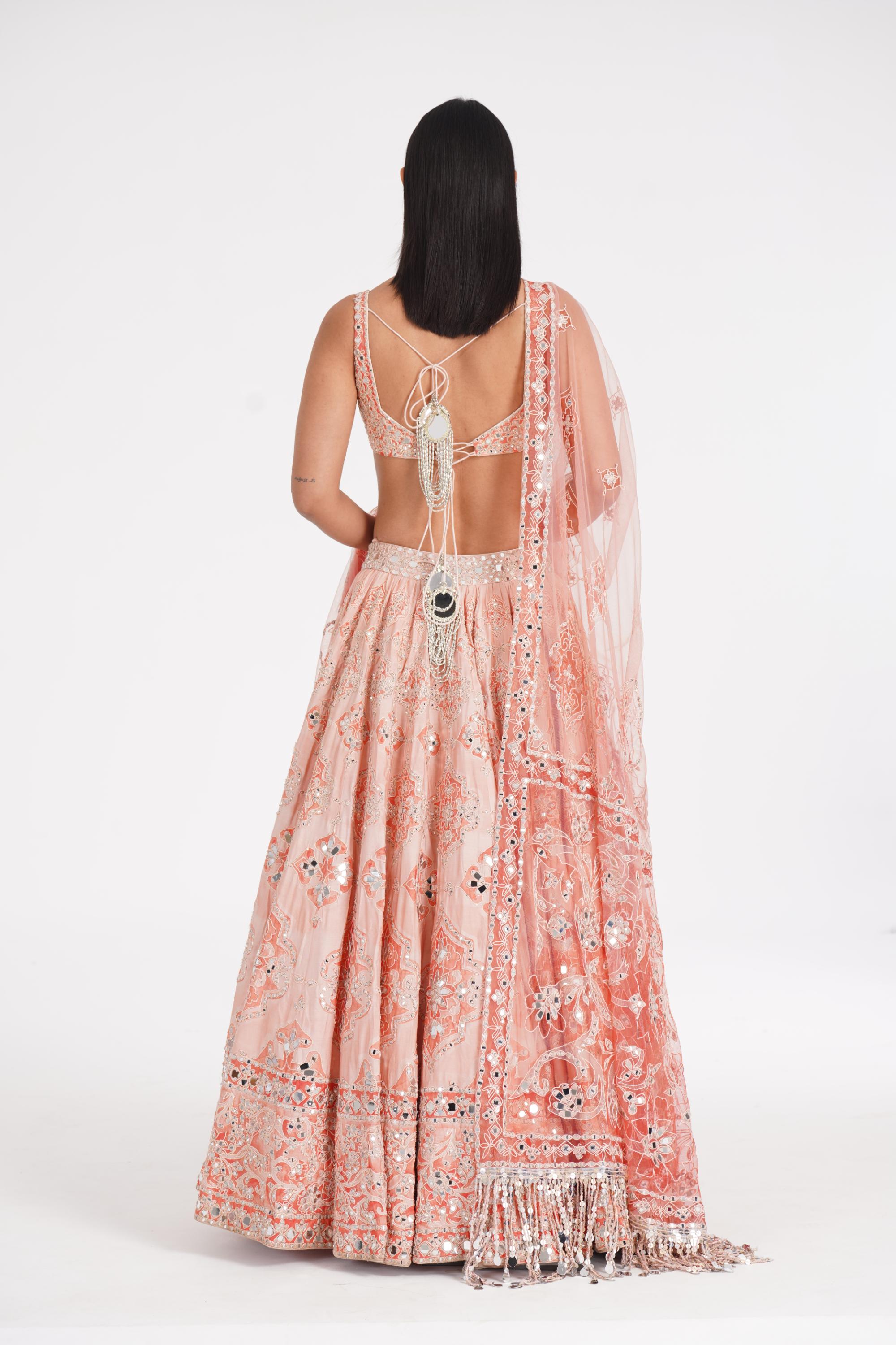PEACH QUARTS LEHENGA SET