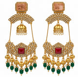 Kundan Statement Jhumka Earrings