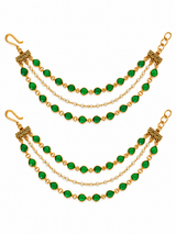 Emerald Pearl Layered earchain 61
