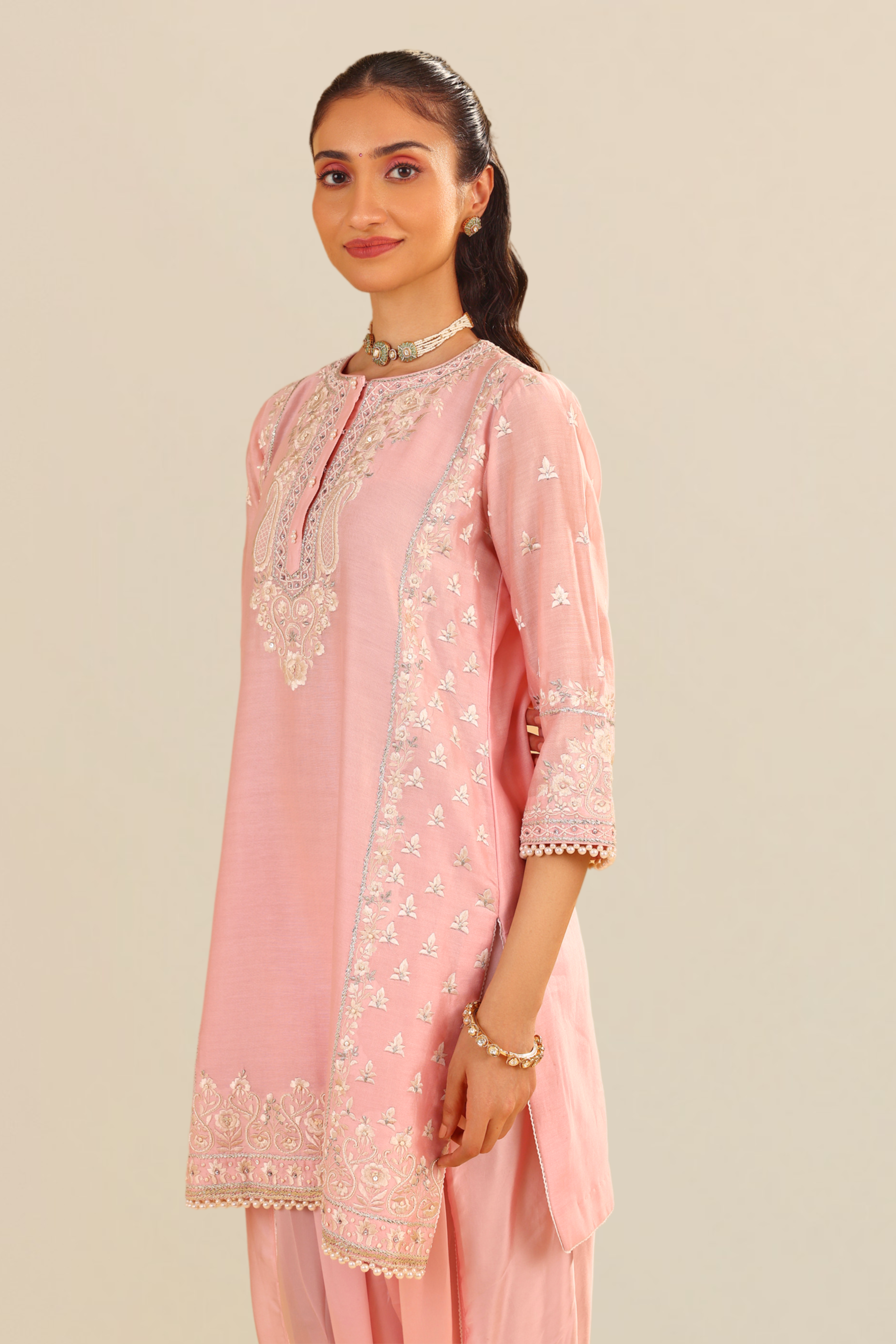 ZAISHA - SHORT KURTA WITH DHOTI AND DUPATTA