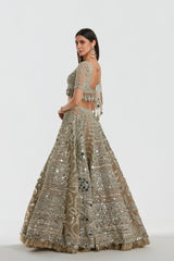 Mirror work , zari , gota