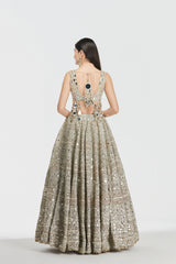 Mirror work , zari , gota