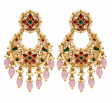 Multicolor Kundan Pearl Chandbali Earrings 55