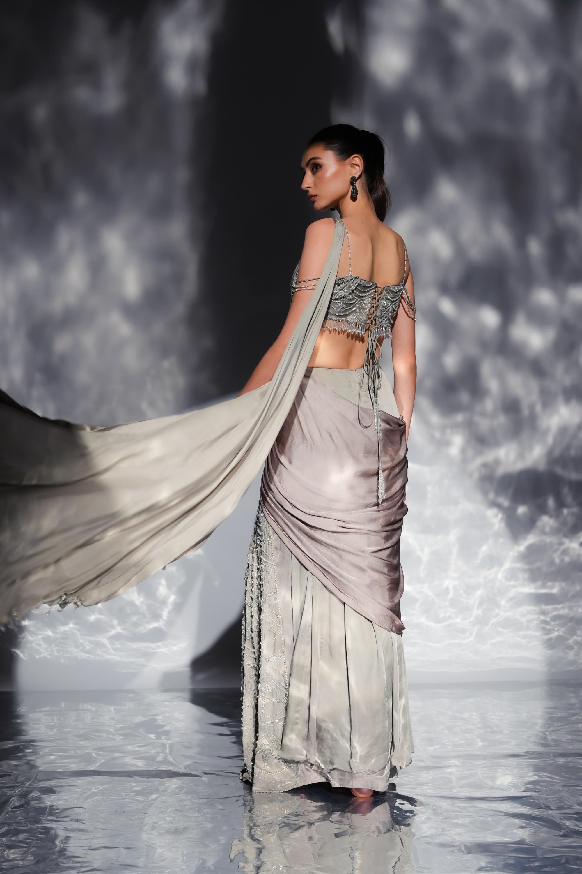 Opaline Dusk Drape Saree