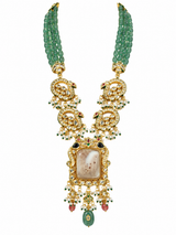 Kundan Beaded Long Necklace Earring Set
