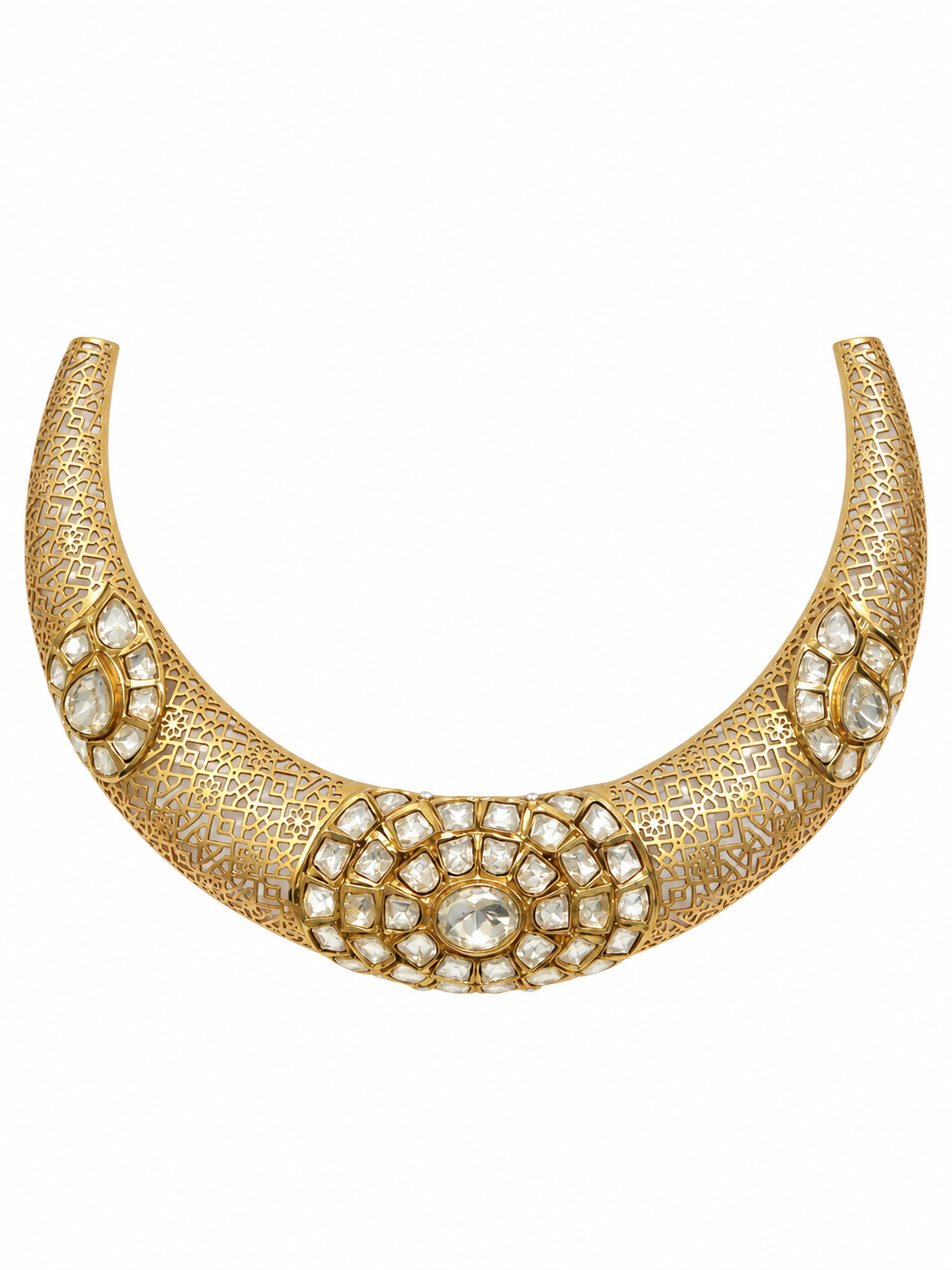 Moissanite Polki Choker Necklace Set
