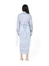 Ash Grey Chanderi Skirt Shirt Set for Subtle Sophistication