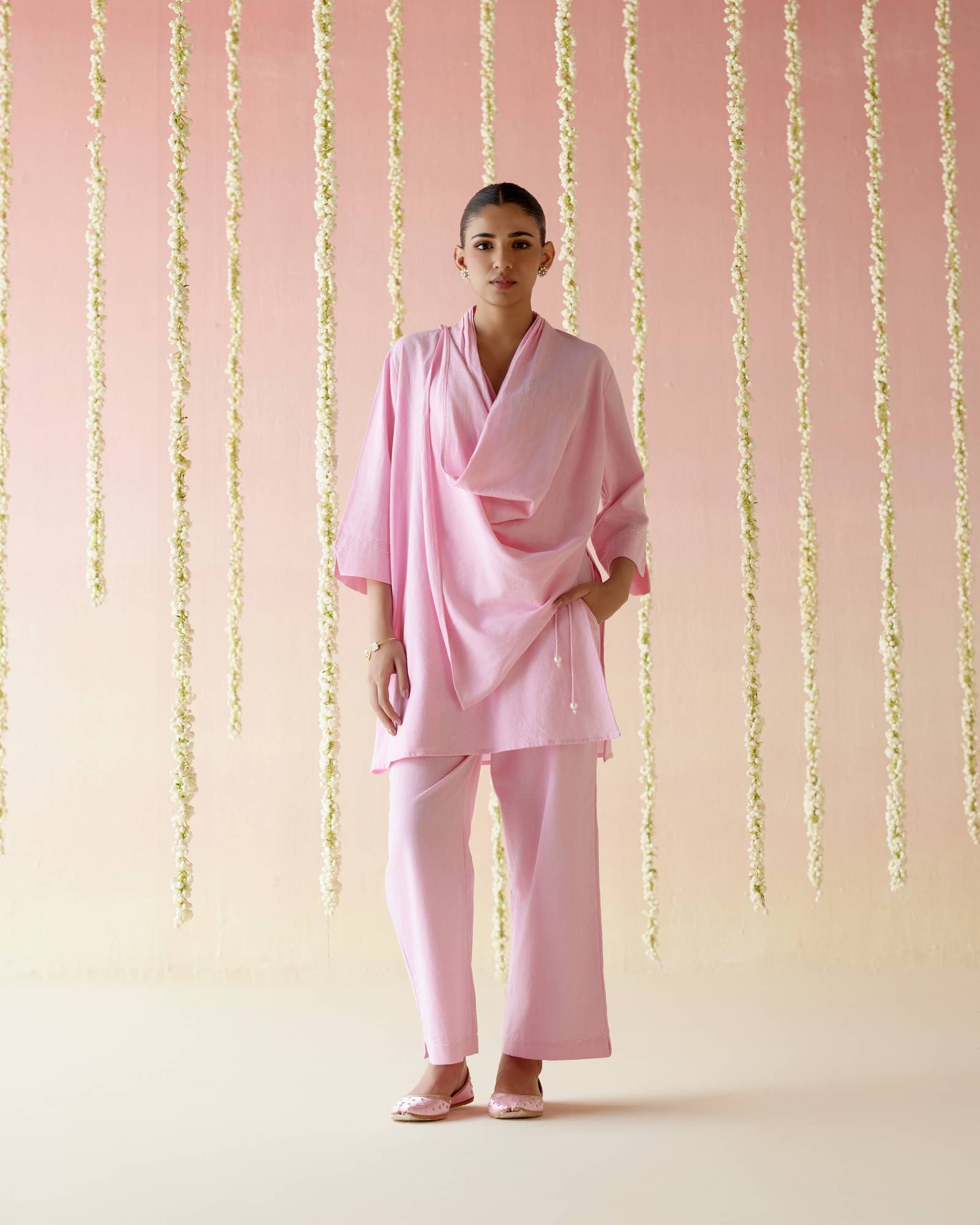 Begonia Pink Solid Co-ord Set