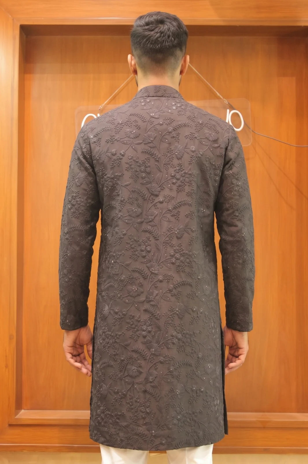Deep Black Silk Kurta