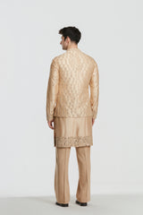 Kurta and jacket- heavy chanderi , pant -Cotton twill