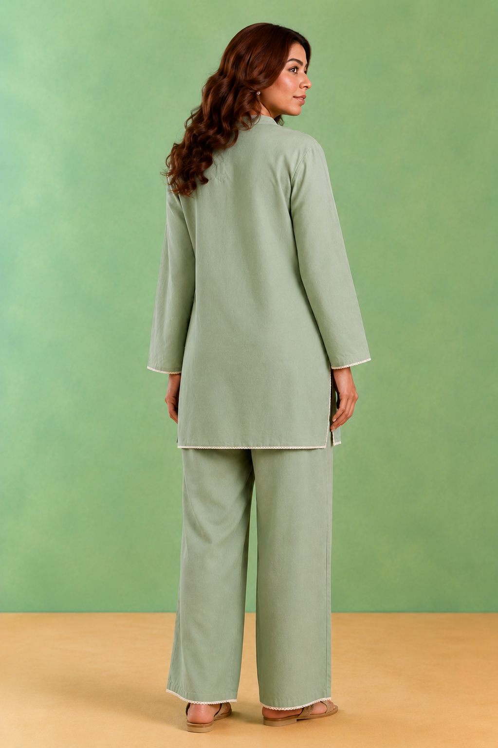 Mint Bloosom Embroidered Co-ord Set