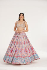 UCLA PEACH HUES LEHENGA SET