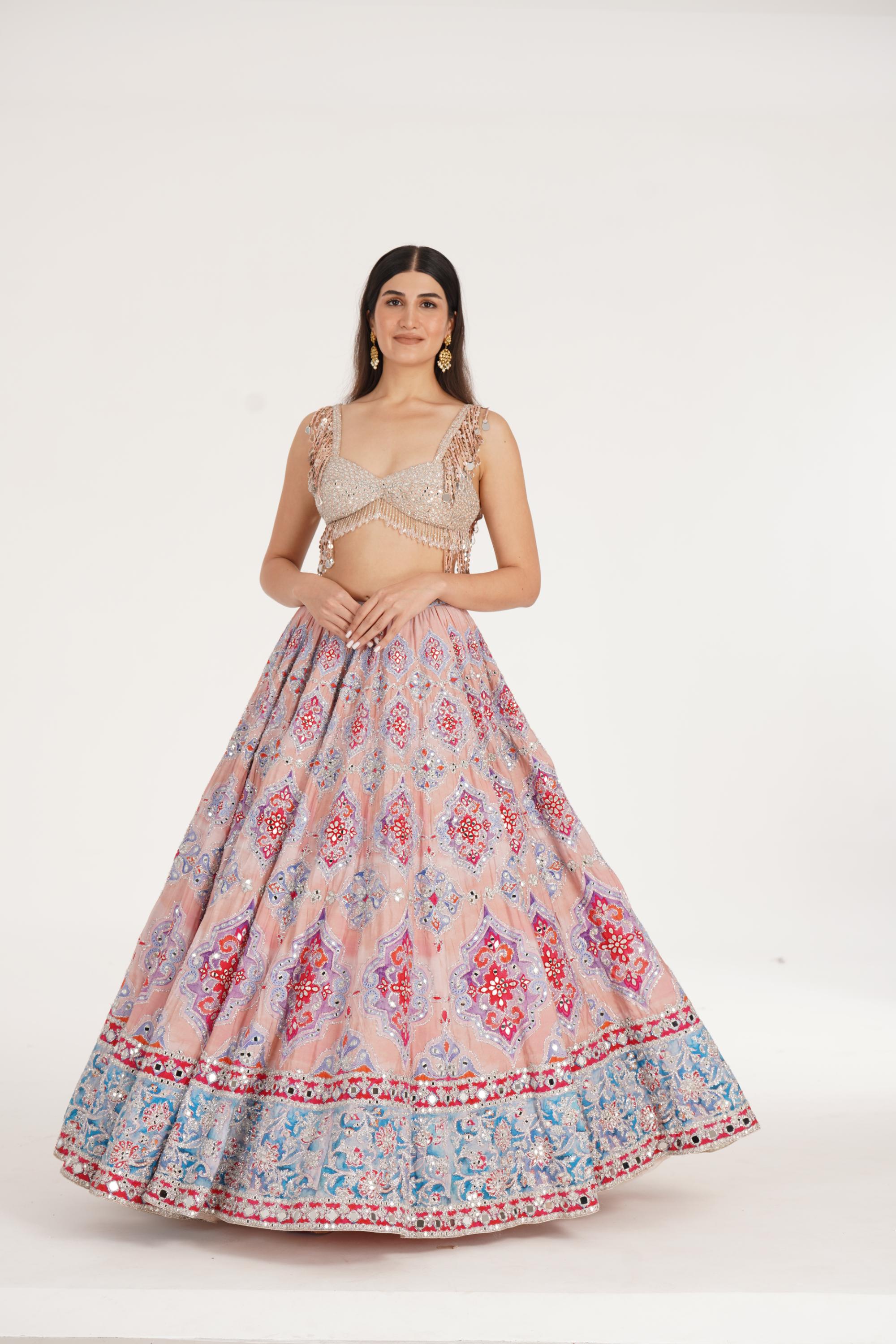 UCLA PEACH HUES LEHENGA SET