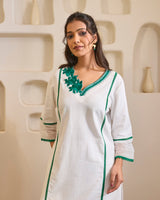 Emerald Rose Embroidered Khaadi Kurta with Narrow Pants