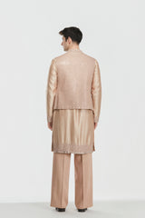 Kurta and coat - heavy chanderi , pant -Cotton twill