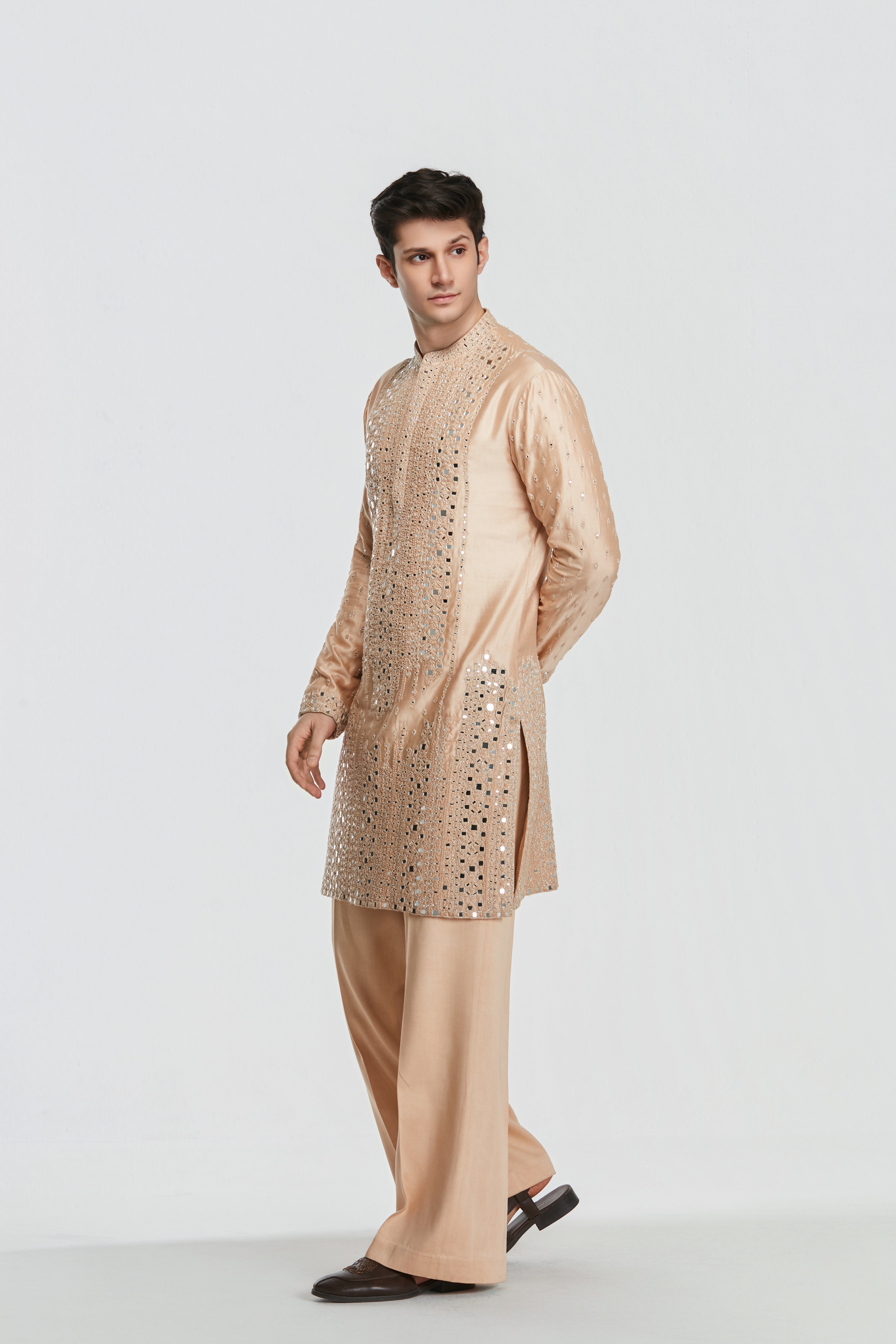 Kurta - Heavy chanderi , Pant-Cotton twill