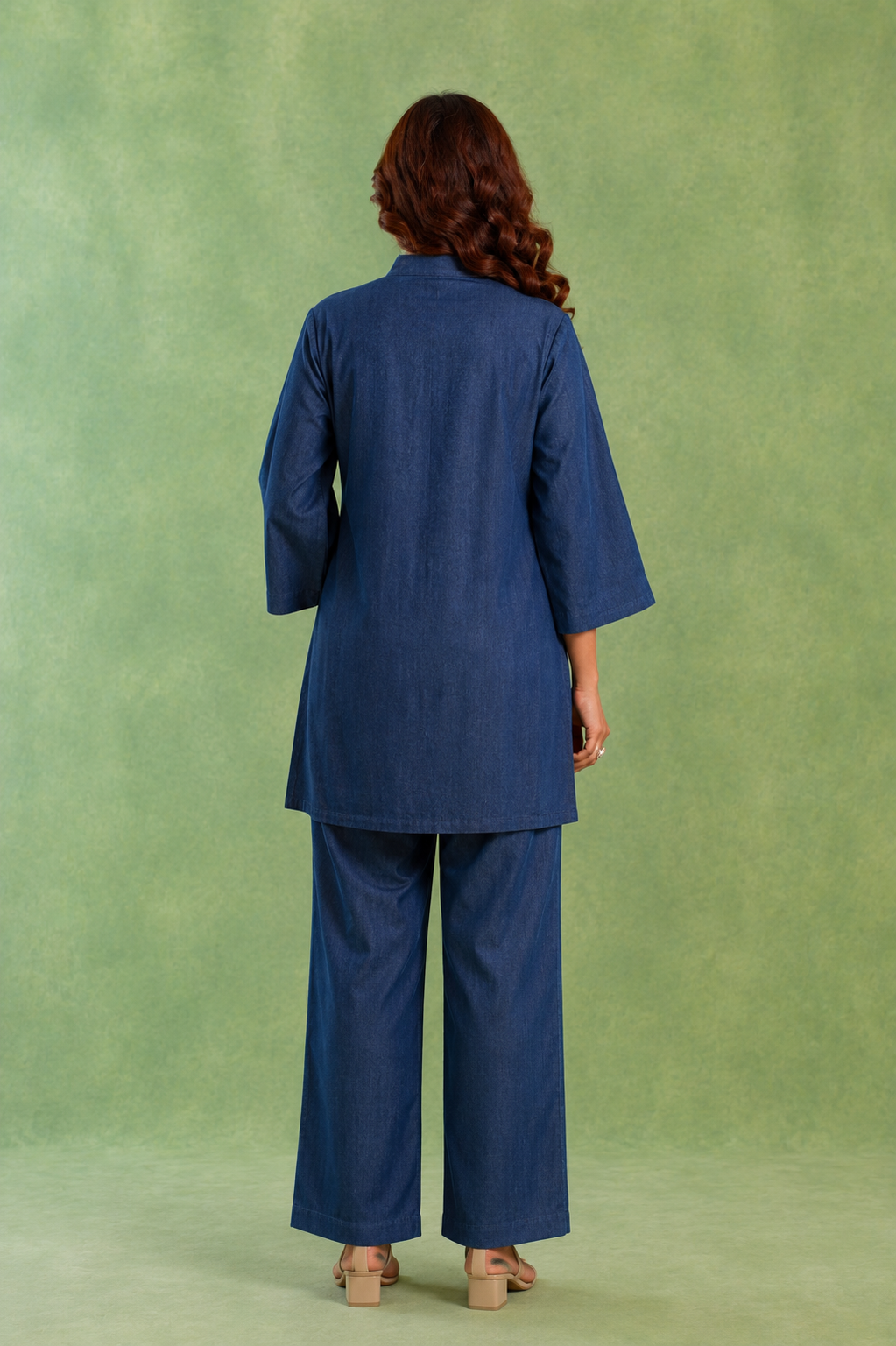 Blue Panel Handloom Cotton Co-ord Set