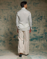 SILVER SANDWASH DRAPE SHIRT SET