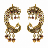 Ruby Peacock Statement Earrings