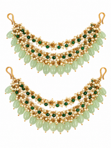 Sage Green Pearl Layered Ear Chain 63