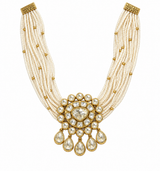 Pearl Moissanite Polki Choker Necklace Set