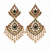 Multicolour Jadau Pearl Drop Earrings