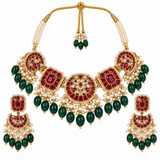 Multicolour Kundan Bead Necklace Set 22